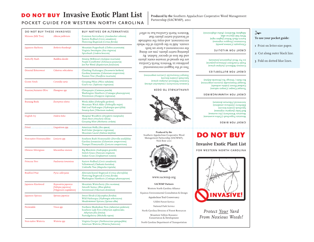 Pocket Guide for Western North Carolina Partnership (SACWMP), 2011