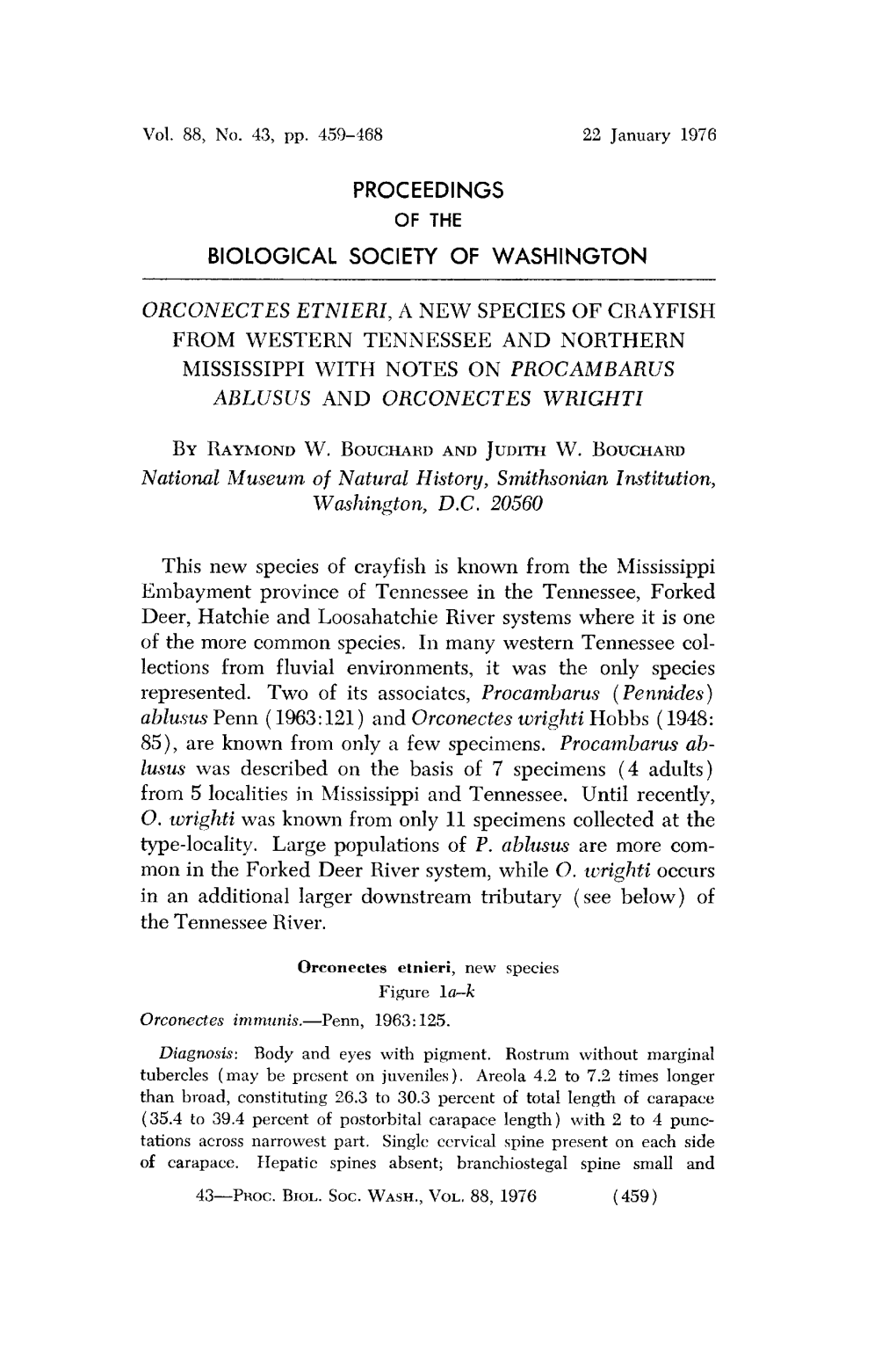 Proceedings Biological Society of Washington