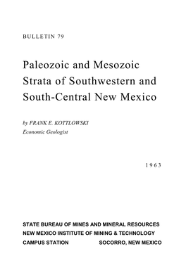 Paleozoic and Mesozoic Strata of Southwestern and South-Central New Mexico