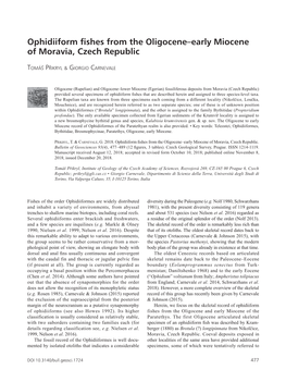 Ophidiiform Fishes from the Oligocene–Early Miocene of Moravia, Czech Republic