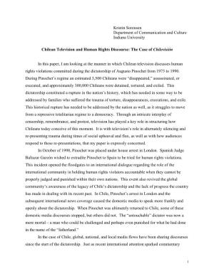 Chilean Media and Discourses of Human Rights