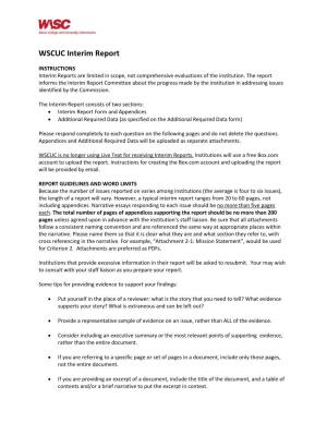 WSCUC Interim Report