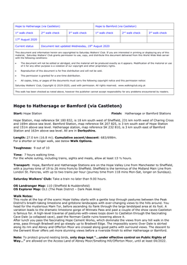 Hope to Hathersage Or Bamford Via Castleton