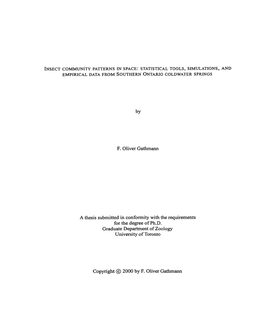 F- Oliver Gathmann a Thesis Submitted in Conformity with the Requirements