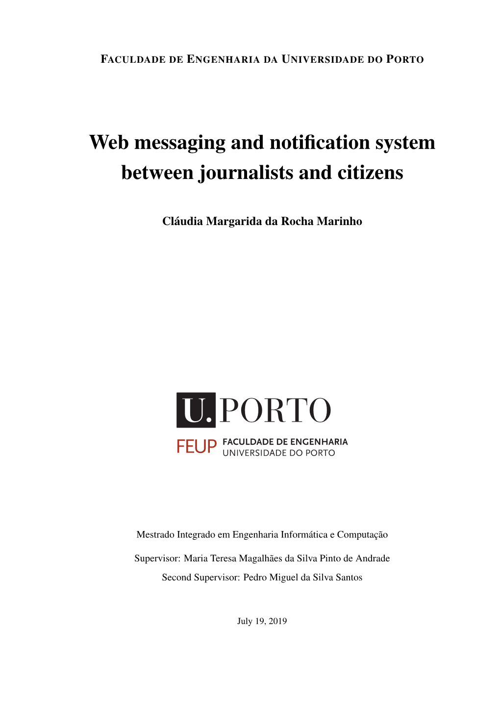 Web Messaging and Notification System Between Journalists And