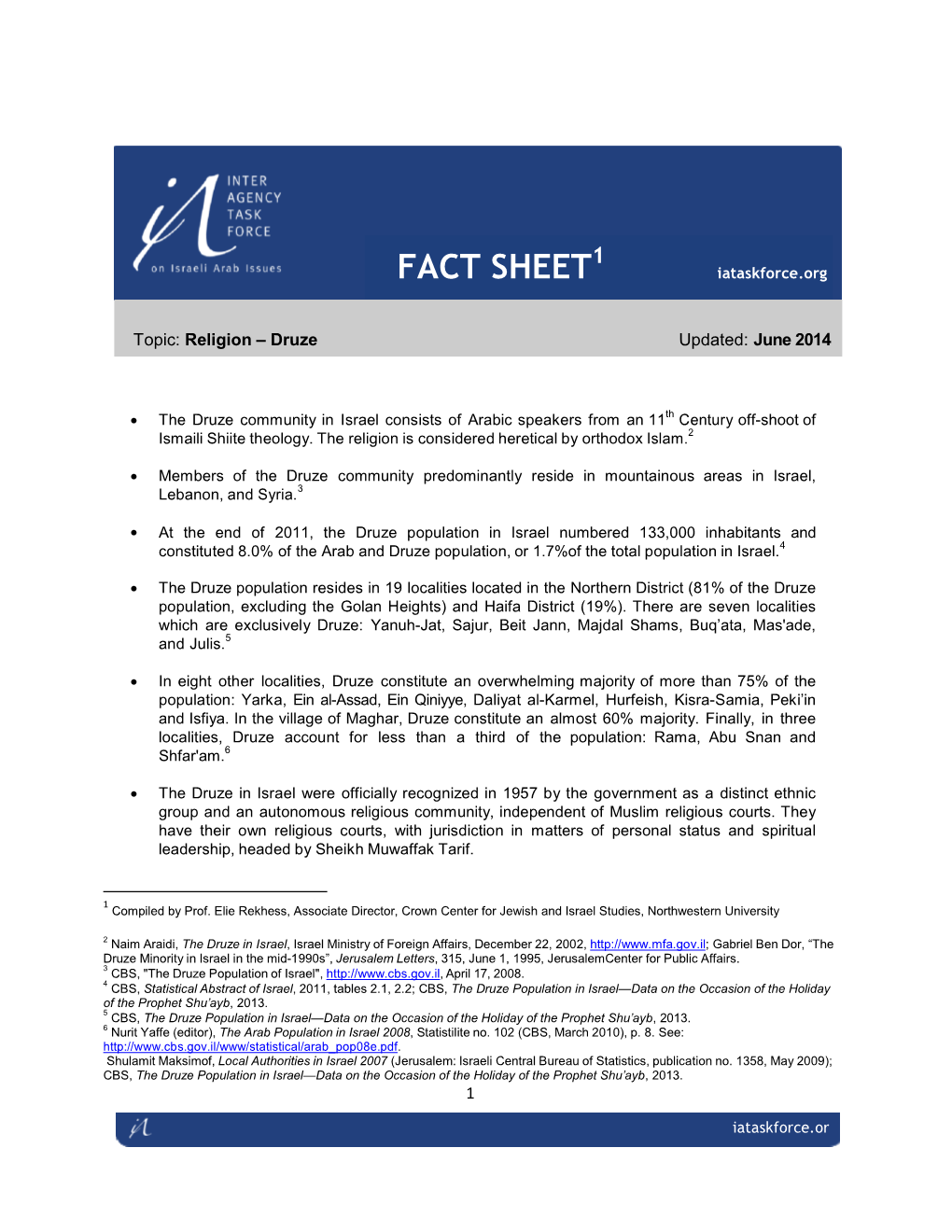 IATF Fact Sheet: Religion