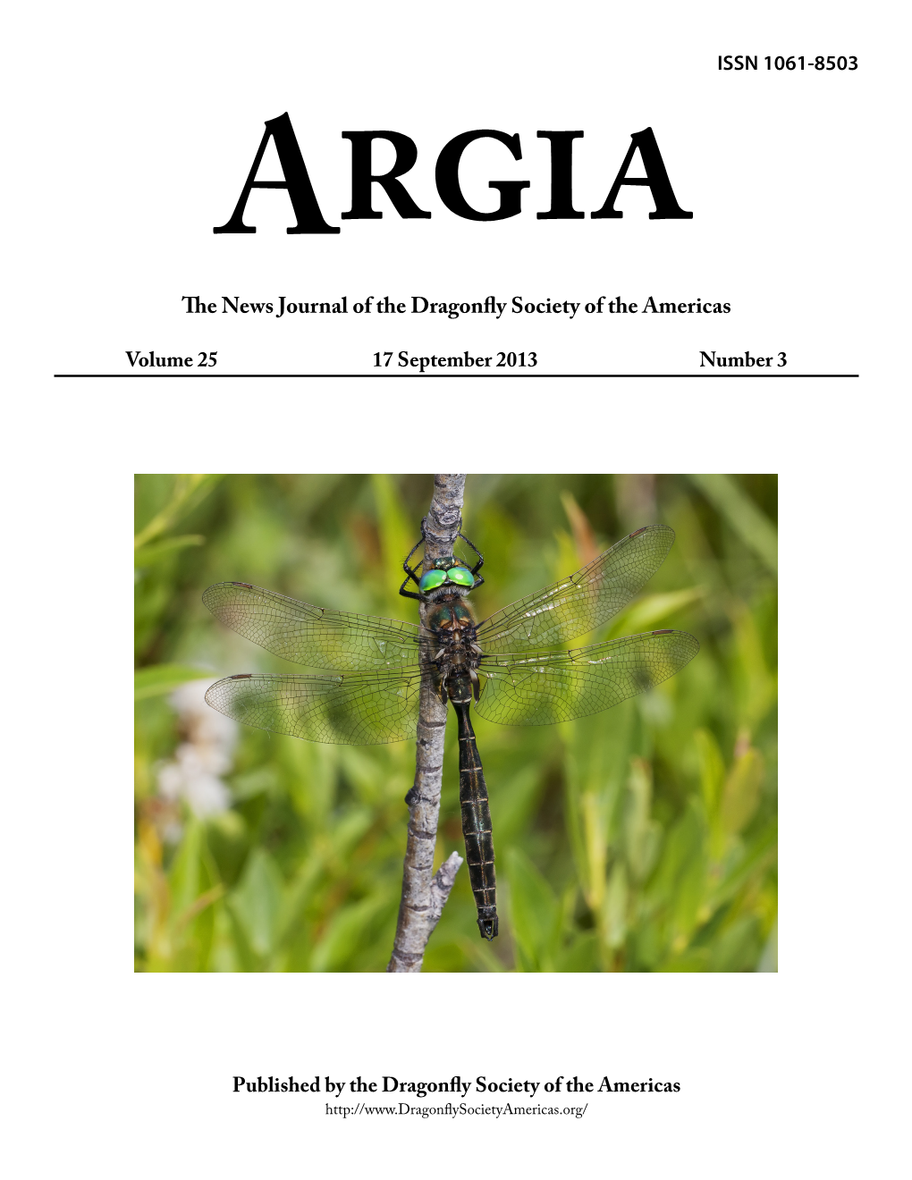 The News Journal of the Dragonfly Society of the Americas