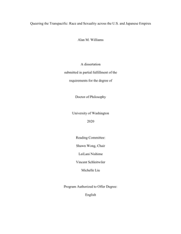 Queering the Transpacific: Race and Sexuality Across the U.S