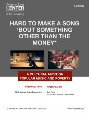 A Cultural Audit on Popular Music and Poverty