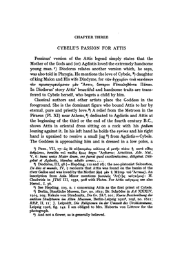 CYBELE's PASSION for ATTIS Pessinus' Version of the Attis Legend