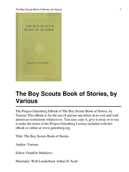 The Boy Scouts Book of Stories, by Various 1