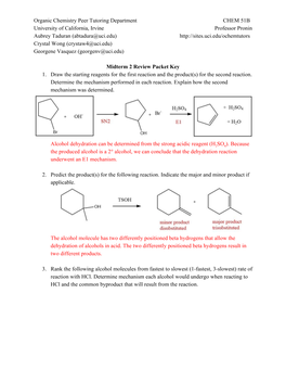 Organic Chemistry Peer Tutoring Department CHEM 51B University