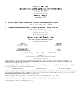 American Airlines, Inc. (Exact Name of Registrant As Specified in Its Charter)