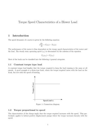 Torque Speed Characteristics of a Blower Load