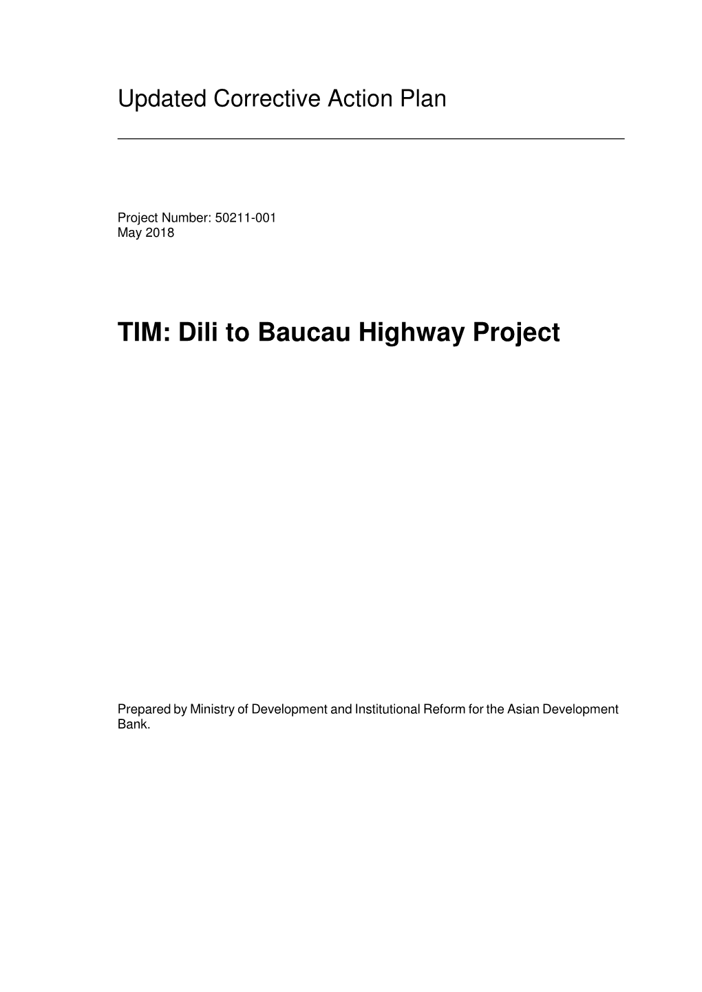 Dili to Baucau Highway Project