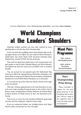 World Champions at the Leaders' Shoulders