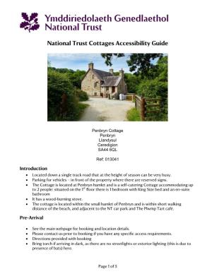 National Trust Cottages Accessibility Guide