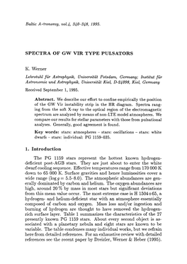 Spectra of Gw Vir Type Pulsators