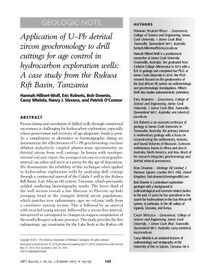 Application of U–Pb Detrital Zircon Geochronology to Drill Cuttings For