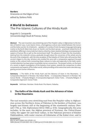 A World In-Between the Pre-Islamic Cultures of the Hindu Kush