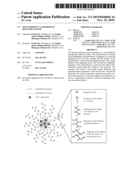 (12) Patent Application Publication (10) Pub. No.: US 2015/0320694 A1 GU Et Al