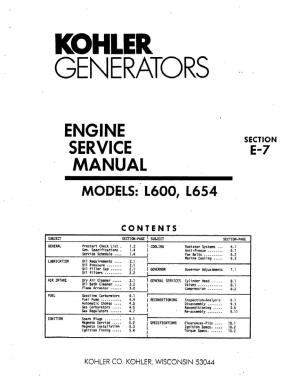 Engine Service Manual, L600, L654 Engine (ES-652)