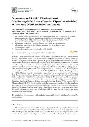 Occurrence and Spatial Distribution of Dibothriocephalus Latus (Cestoda: Diphyllobothriidea) in Lake Iseo (Northern Italy): an Update