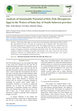 Analysis of Sustainable Potential of Kite Fish (Decapterus Spp) in the Waters of Bone Bay of South Sulawesi Province Muh