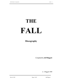 The Fall Discography Issue 7.3