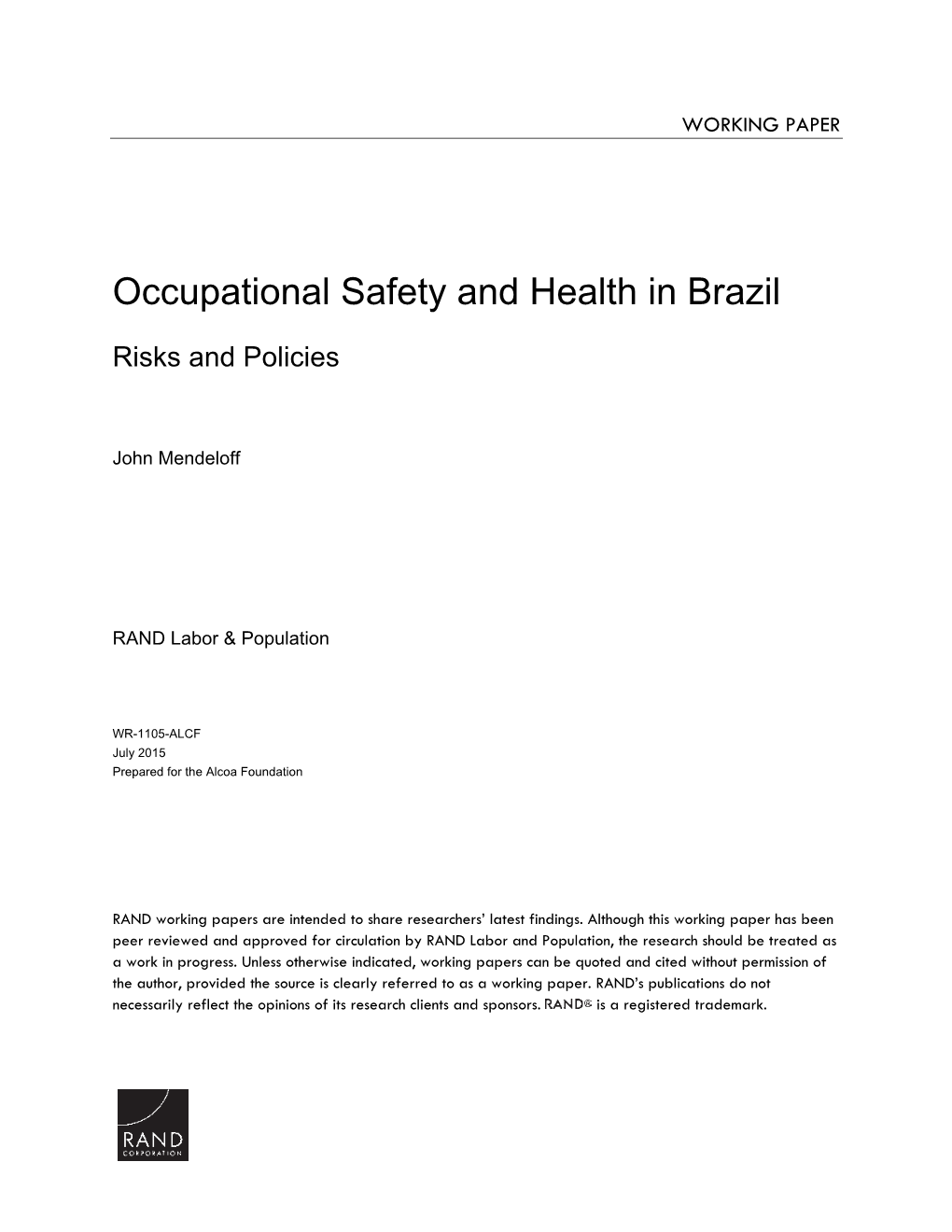 Occupational Safety and Health in Brazil