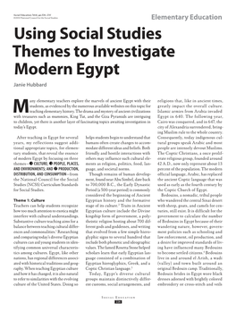 Using Social Studies Themes to Investigate Modern Egypt Janie Hubbard