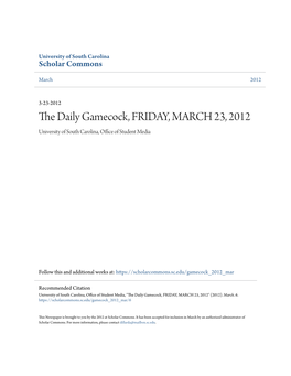 The Daily Gamecock, FRIDAY, MARCH 23, 2012