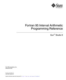 Sun Studio 9: Fortran 95 Interval Arithmetic