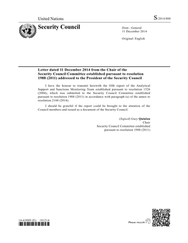 Security Council Distr.: General 11 December 2014