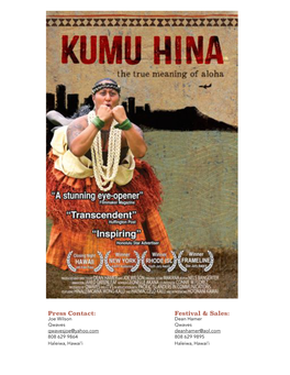 Kumu Hina Press Kit March 2014