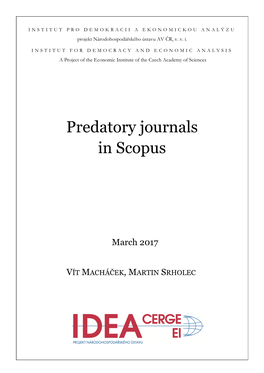 Predatory Journals in Scopus