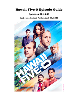 Hawaii Five-0 Episode Guide Episodes 001–240