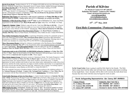 Parish Newsletter Please Forward Jessica Feerick Your List with Names and Dates and They Will Be Included Annually in the Newsletter