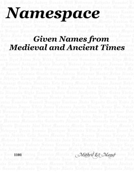 Medieval and Ancient Names