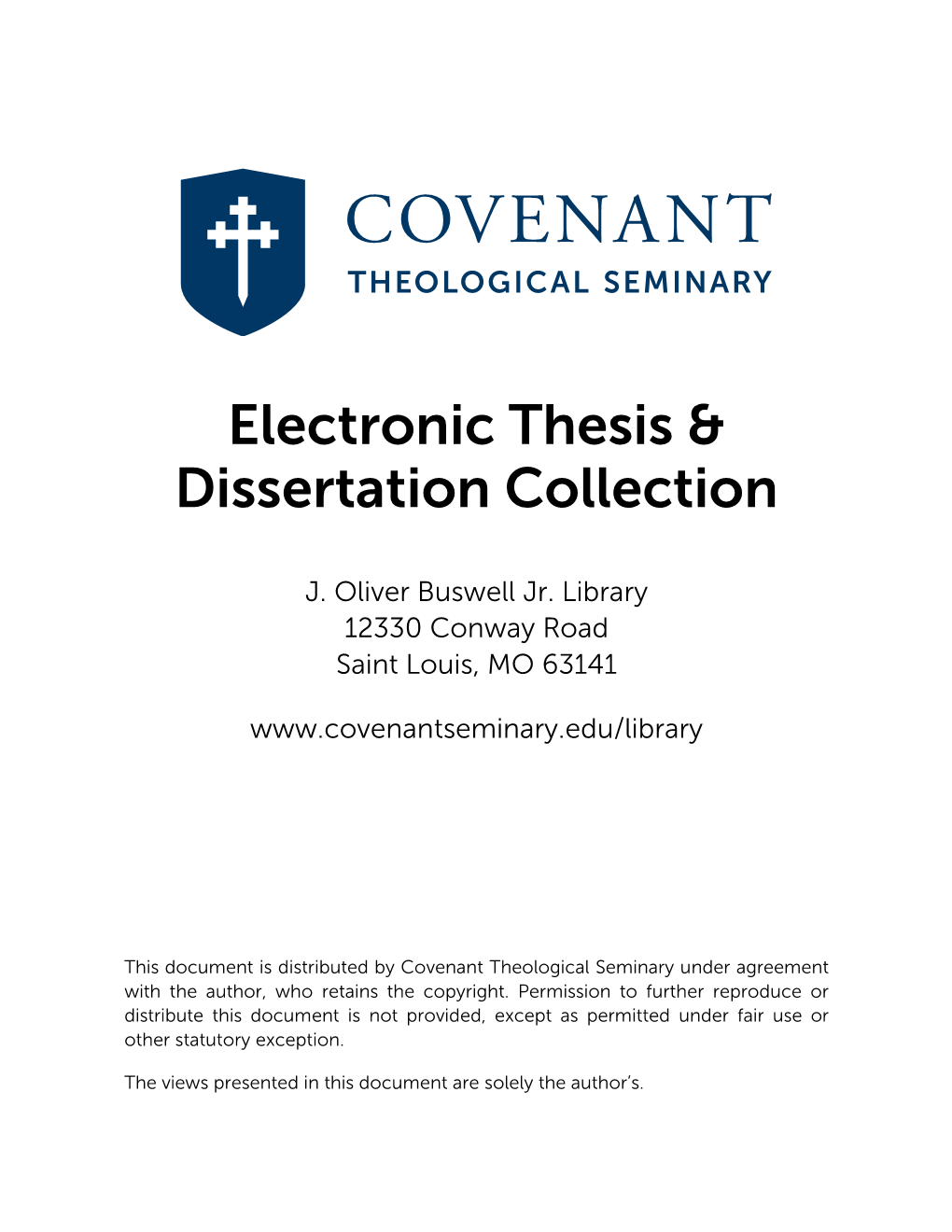 Electronic Thesis & Dissertation Collection