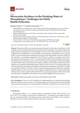 Microcystin Incidence in the Drinking Water of Mozambique: Challenges for Public Health Protection