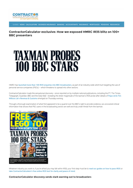 How We Exposed HMRC IR35 Blitz on 100+ BBC Presenters