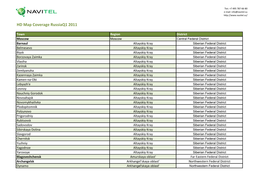 HD Map Coverage Russiaq1 2011