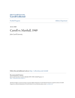 Carroll Vs. Marshall, 1949 John Carroll University