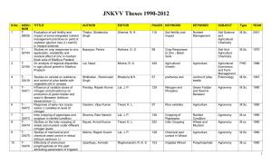 JNKVV Theses 1990-2012