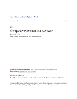 Comparative Constitutional Advocacy Mark C