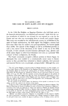 THE CASE of ZAYN AL-DĪN and IBN DUKHĀN BRIAN CATLOS in The