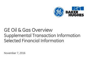 GE Oil & Gas Overview