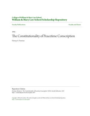 The Constitutionality of Peacetime Conscription