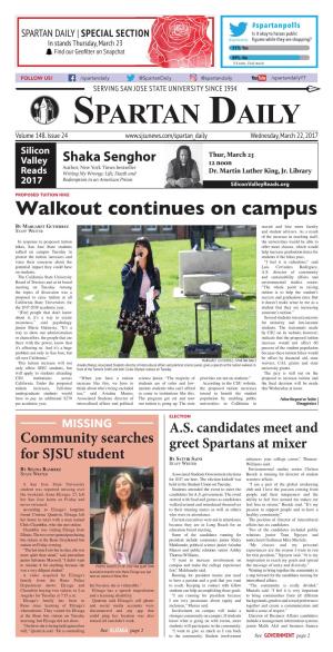 Walkout Continues on Campus